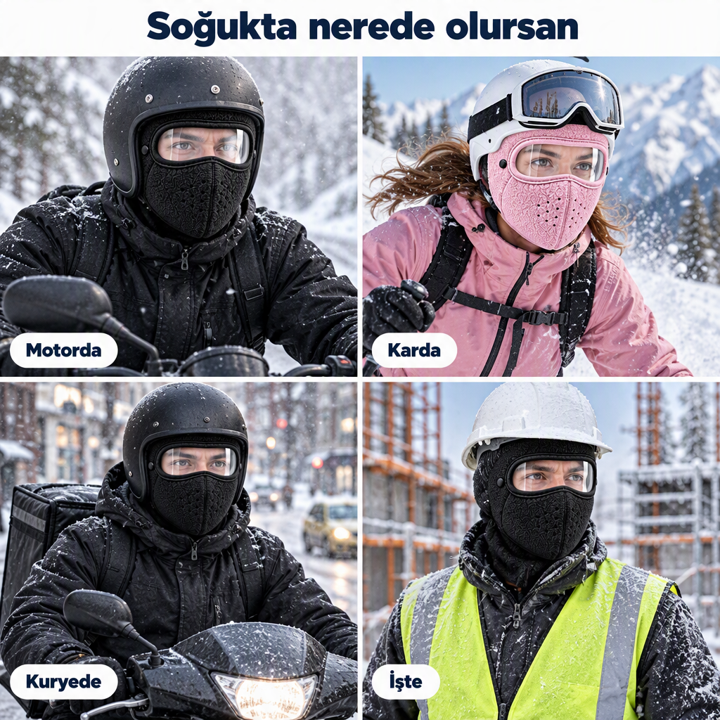 Kullanım alanları: motorda, karda, kuryede, işte
