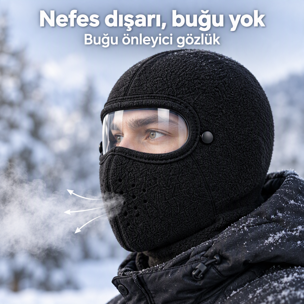 Nefes delikleri ve buğu önleyici gözlük