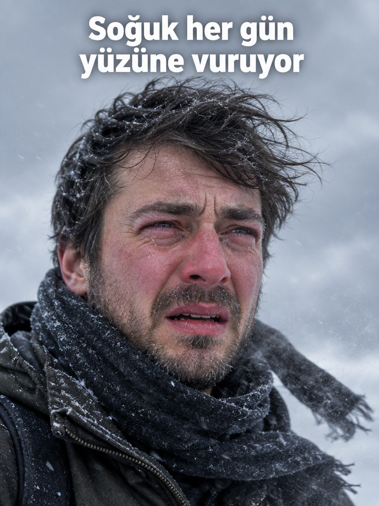 Soğuk her gün yüzüne vuruyor.